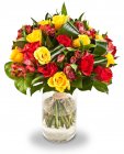 bouquet of roses with alstroemeria Elisabeth