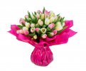 Букет тюльпанов розово-белый Лора