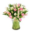 букет тюльпанов розовые - белые Барбара
