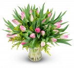 a bouquet of pink Ernestine tulips