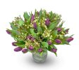 a bouquet of Priscilla purple tulips