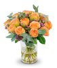 a bouquet of Peach Clair roses