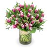 a bouquet of purple Stefano tulips