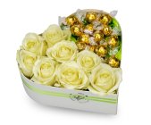 Box of flowers Apaté - white chocolate