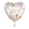 Foliový balonek Miluji tě -Srdce zlatá a růžová