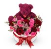 Box of flowers Magenta Teddy