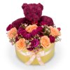 Box of flowers Pink Teddy
