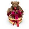 Box of flowers Brown Teddy